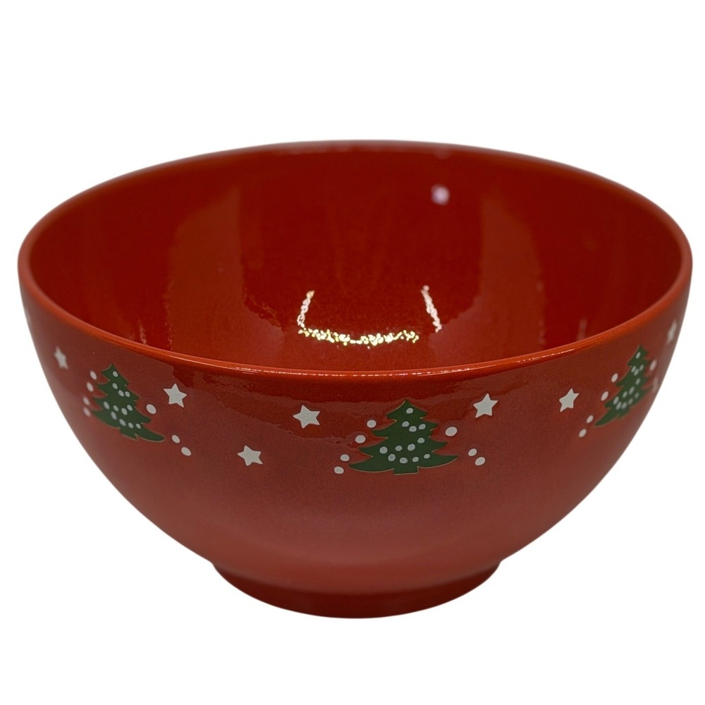 VTG‎ Waechtersbach Christmas Tree 9.5" Dough Serving Red Bowl Holiday Tableware